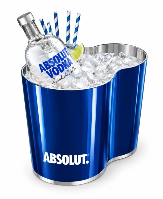 Injection molded ice bucket produced for a spirits brand