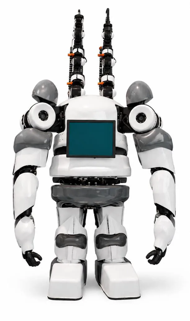 Injection molded PC+ABS outer shell components for a humanoid robot